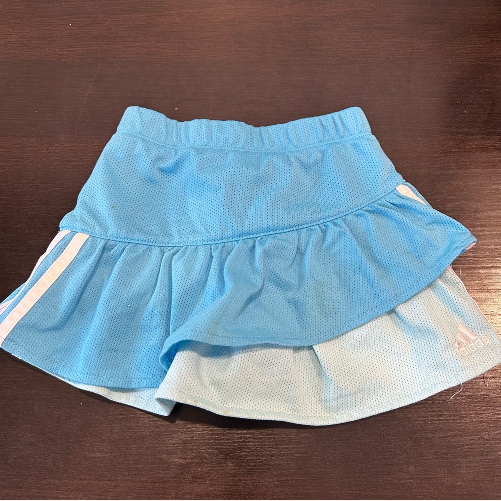 Adidas Girl’s Layered Tennis Skirt Skort Blue